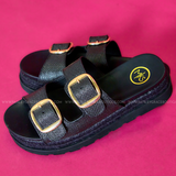 Monique Platform Sandals - Black - LAST ONES FINAL SALE