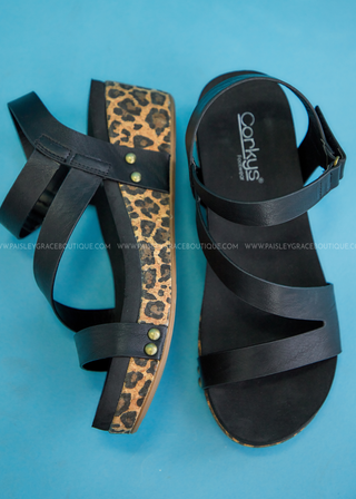 Keep It Casual Lower Wedges by Corkys - Black - FINAL SALE