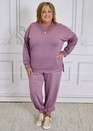 Happiness Pursuits Pullover - Dusty Lilac