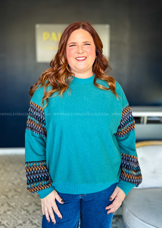 Earthy Embrace Top - Teal