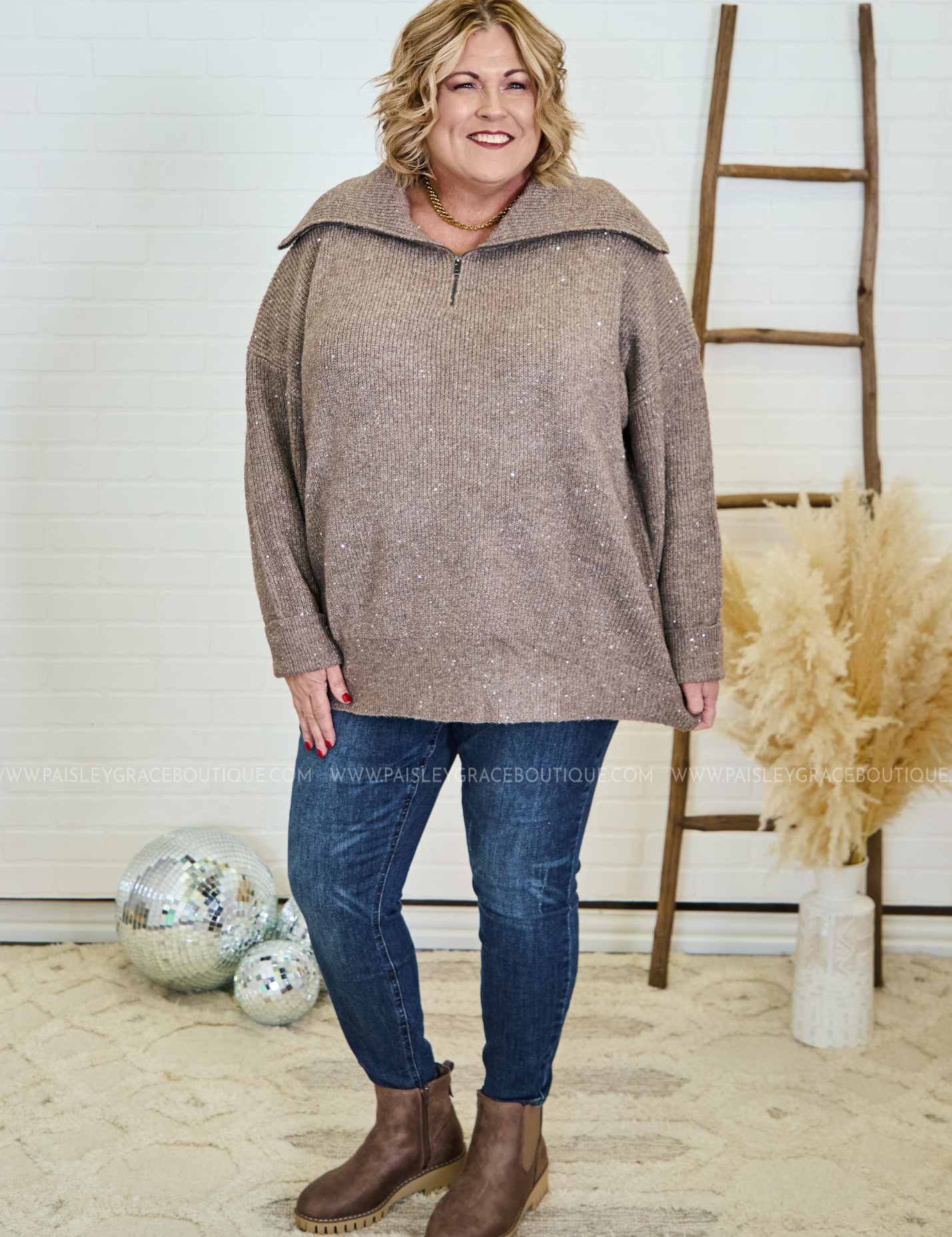 Coffeehouse Gossip Half Zip Pullover* LAST ONES FINAL SALE *