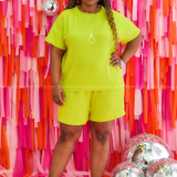 Lowen Ribbed Set - Lime* FINAL SALE *