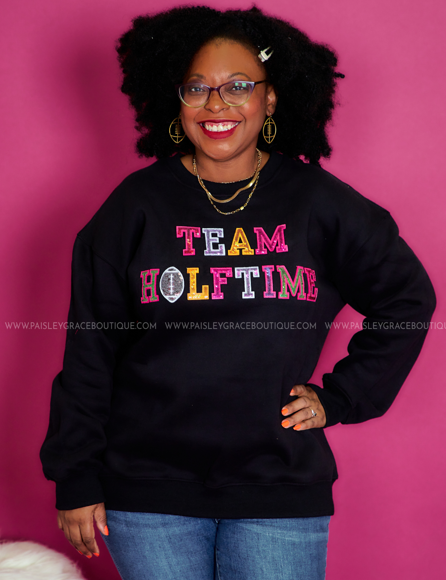 Team Halftime Sweatshirt - Black - GAMEDAY* FINAL SALE *