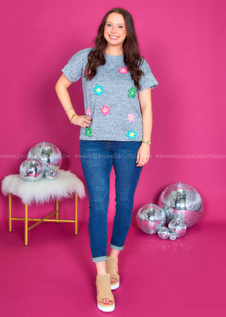 Call Me Cutie Top - Heather Grey