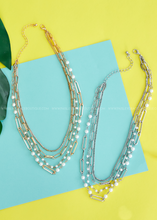 Load image into Gallery viewer, Jazmin Pearl &amp; Chain Layered Necklace - 2 Colors
