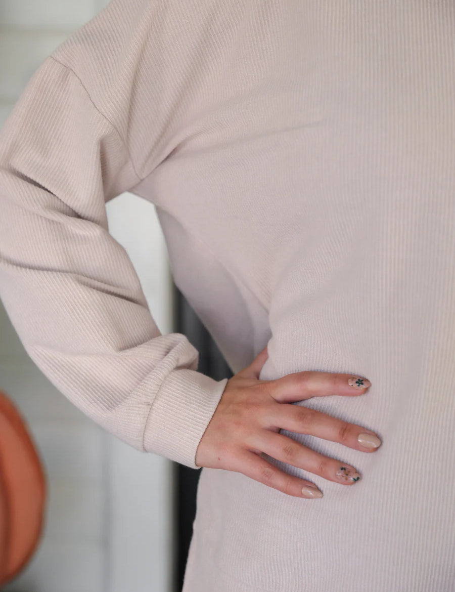 Alexis Corded Pullover - TAUPE - LAST ONES FINAL SALE
