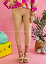 Load image into Gallery viewer, Nora Stretch Capri Jeggings - Camel
