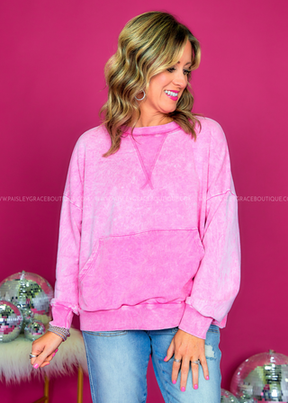 Shoreline Serene Sweatshirt - Baby Pink