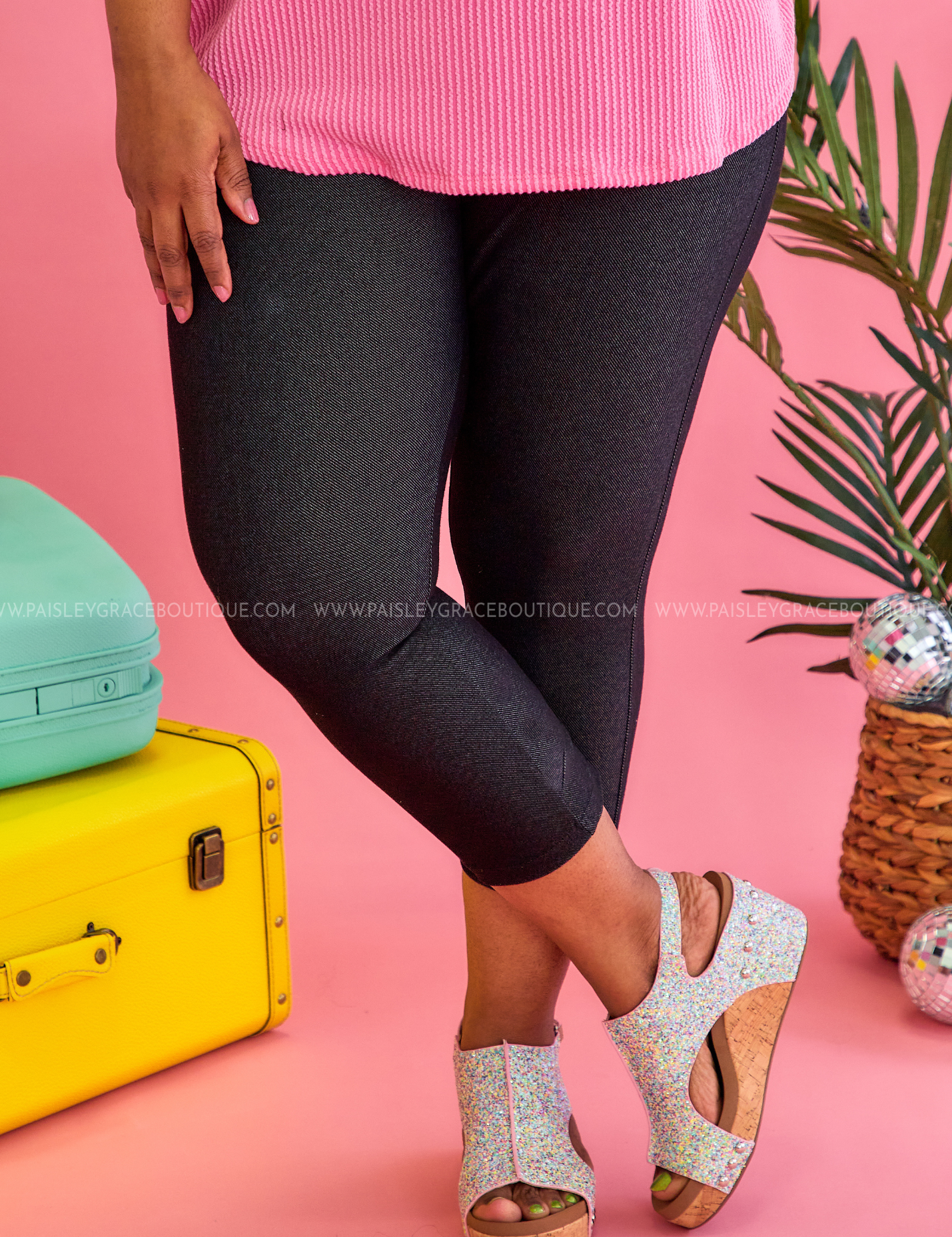 Nora Stretch Capri Jeggings - Black* LAST ONES FINAL SALE *
