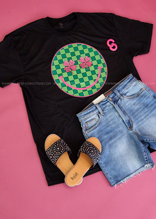 Lucky Smile Graphic Tee (Crew or VNeck)