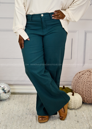 Lizzie Hyperstretch Wide Leg Pants - Blue Steel