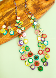 Larisa Multicolored Necklace & Earring Set