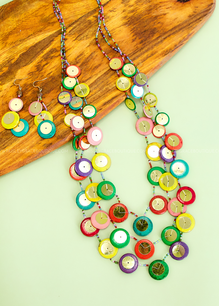 Larisa Multicolored Necklace & Earring Set