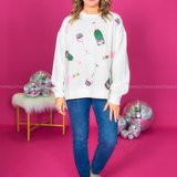 Holiday Sparkle Sweatshirt - White