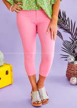 Load image into Gallery viewer, Nora Stretch Capri Jeggings - Light Pink
