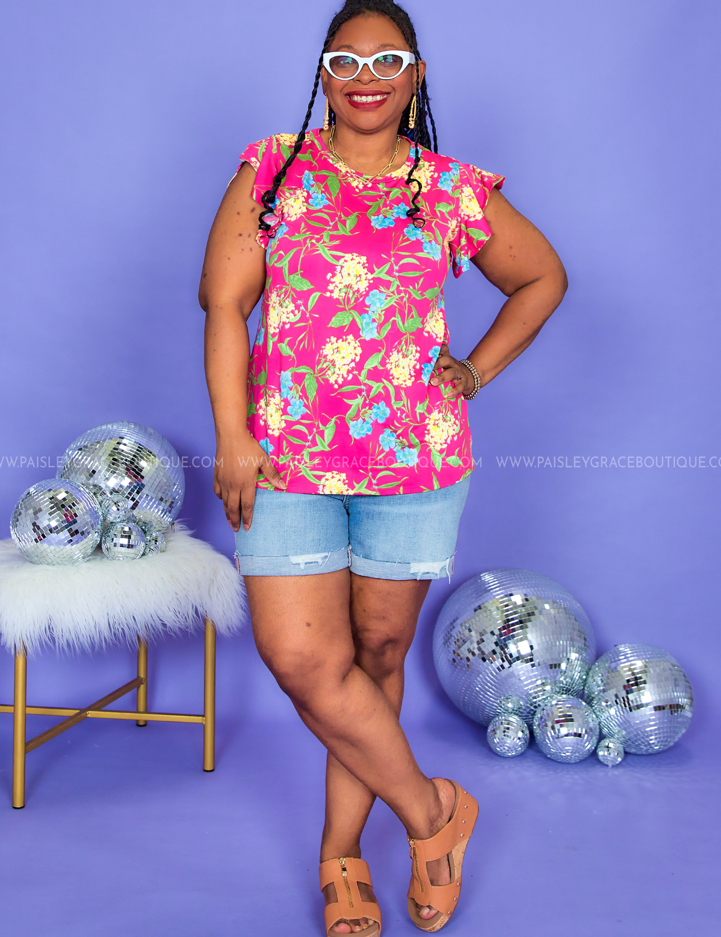 Garden Harmony Top - Fuchsia* LAST ONES FINAL SALE *