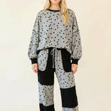 Floral Patchwork Waffle Knit Lounge Pants - PREORDER