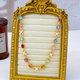 All The Luck Clover Gemstone Necklace