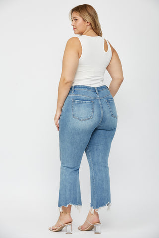 High Rise Crop Flare w/ Uneven Hem - PREORDER