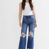 90s Vintage Crop Flare Jeans By Mica - PREORDER