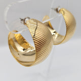 Vintage Archives: Ridged Gold Domed Hoop Earrings