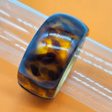 Tortoise Spotted with Gold Lining - Vintage Lucite Clamper Bracelet