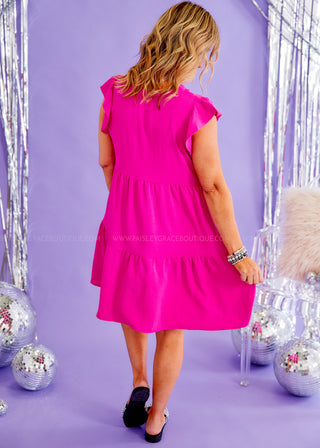 Key to Success Dress - Fuchsia - FINAL SALE