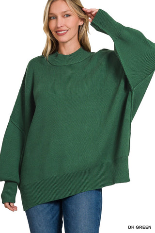 Oversized Ribbed Sweater - Dk.Green