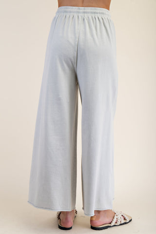 Mineral Washed Terry Knit Wide Sweatpants (Plus Only) - FINAL SALE