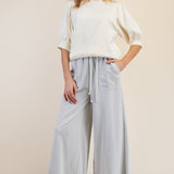 Mineral Washed Terry Knit Wide Sweatpants (Plus Only) - FINAL SALE