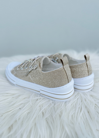 Aman Glitter Sneakers by Very G - Gold