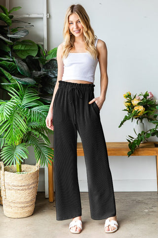 DEAL - Solid Urban Ribbed Casual Pants