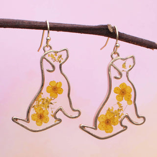 Floral Friend Pup Earrings