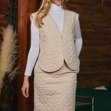 Modern Perfection Quilted Vest - Beige* LAST ONES FINAL SALE *
