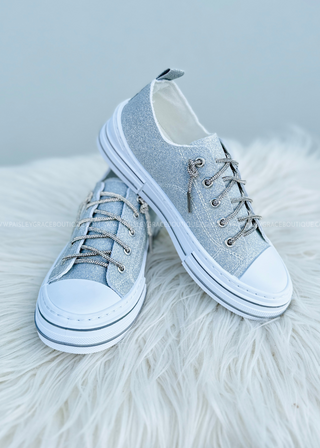 Aman Glitter Sneakers by Very G - Silver