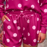 Luna Luxe Pullover Set- Pink Polka Dot - PREORDER