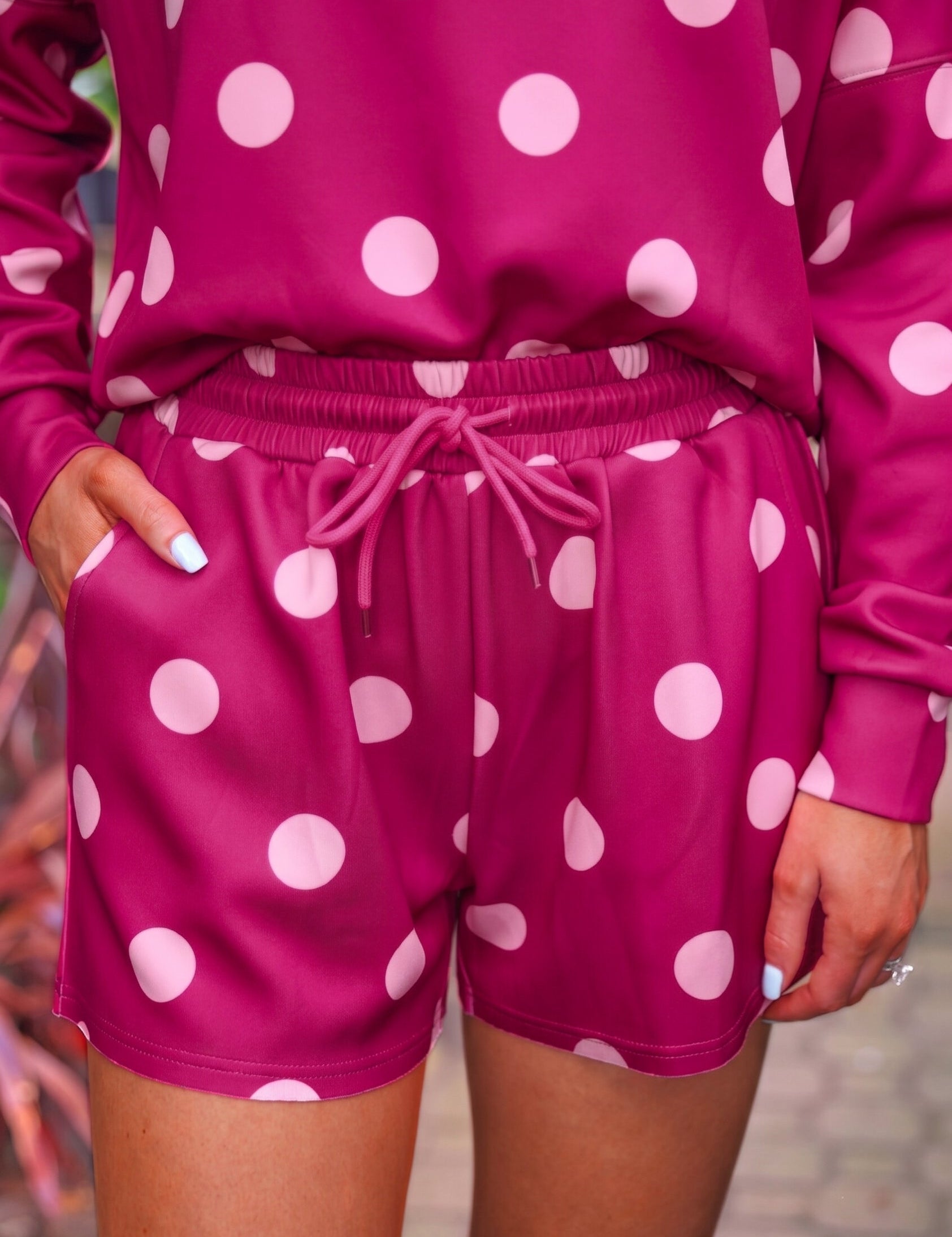 Luna Luxe Pullover Set- Pink Polka Dot - PREORDER
