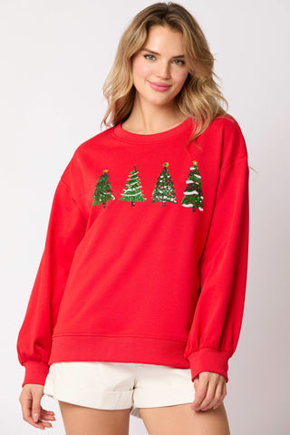 Christmas Tree Sequins Sweatshirt