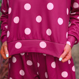 Luna Luxe Pullover Set- Pink Polka Dot - PREORDER