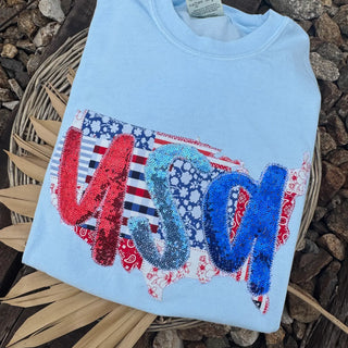 USA America Appliqued Tee
