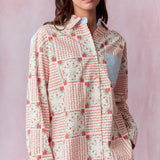 Multi Floral Block Printed Cotton Poplin Shirt - Pink/Blue/Multi - FINAL SALE