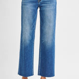 Tummy Control Mid Rise Crop Straight Jeans By Risen