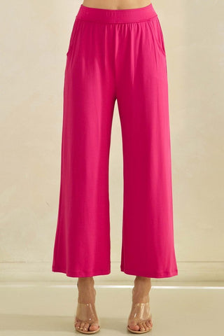 Ultra Cozy Cropped Pants - Fuchsia  - PREORDER
