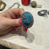 Authentic Blue Turquoise Adjustable Ring - CIJ 87