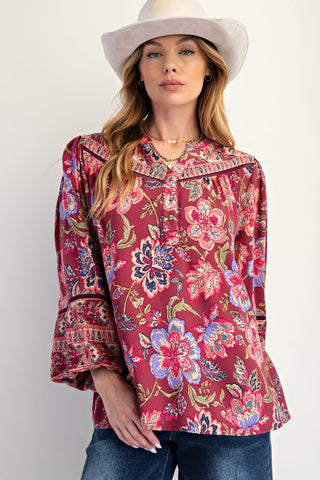 Make It Happen Top - Red Bean - FINAL SALE