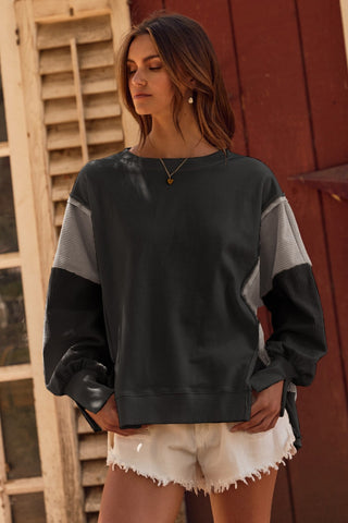 Color Block Oversized Pullover Top
