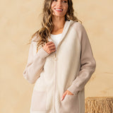 Mixed Texture Hooded Sweater Jacket - LAST ONES FINAL SALE