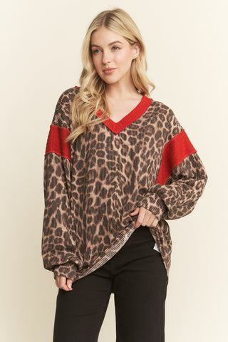 Long Sleeve Animal Urban Rib Top