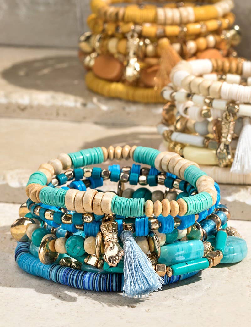 Georgia Charm & Bead Bracelet Set