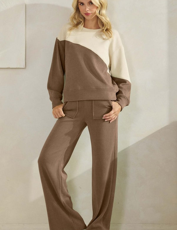 Two Tone Corduroy Top - KH/OAT - LAST ONES FINAL SALE